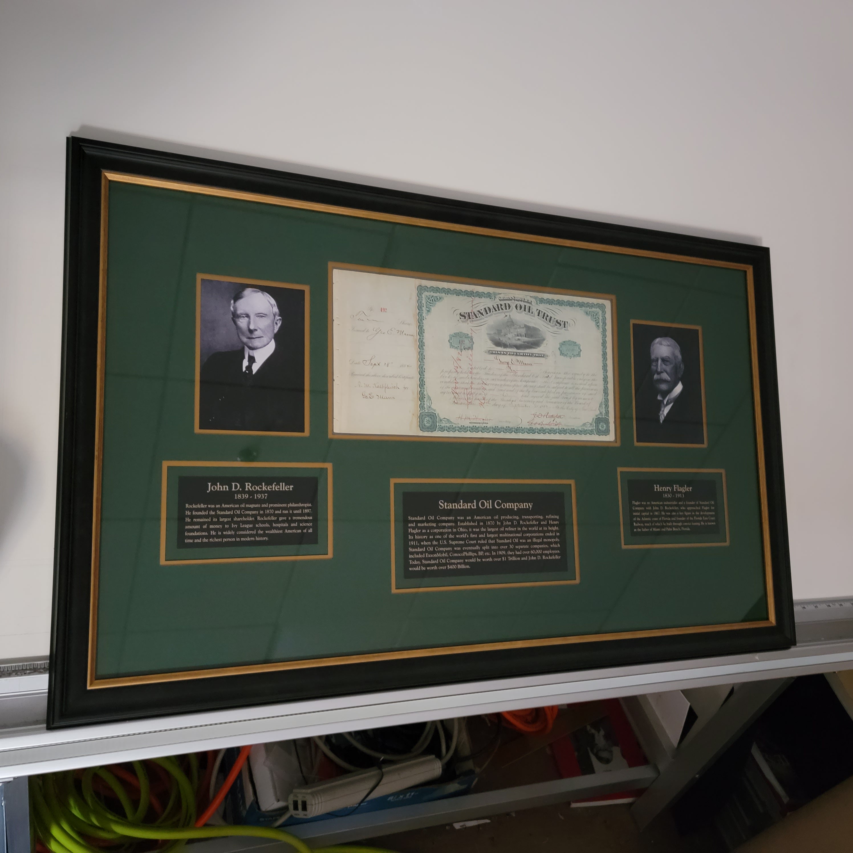 Standard Oil Stock Signed by Rockefeller and Flagler