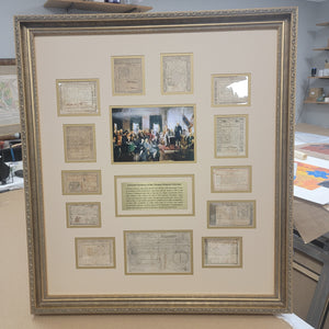 Complete Set of Colonial Currency of the Thirteen Original Colonies, Museum Framed - Our Most Popular Offering!