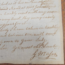 Load image into Gallery viewer, George Mason autograph letter signed complaining that his hay was &quot;seized for the American Army&quot;