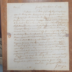 George Mason autograph letter signed complaining that his hay was "seized for the American Army"