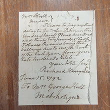 Load image into Gallery viewer, Richard Henry Lee Autograph Note Signed re: Back Rent payable in Tobacco from a Widow (from Malcolm Forbes Collection)