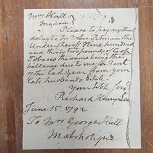 Load image into Gallery viewer, Richard Henry Lee Autograph Note Signed re: Back Rent payable in Tobacco from a Widow (from Malcolm Forbes Collection)