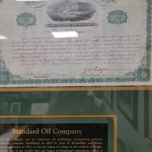 Standard Oil Trust Stock Certificate signed by John D. Rockefeller and Henry Flagler