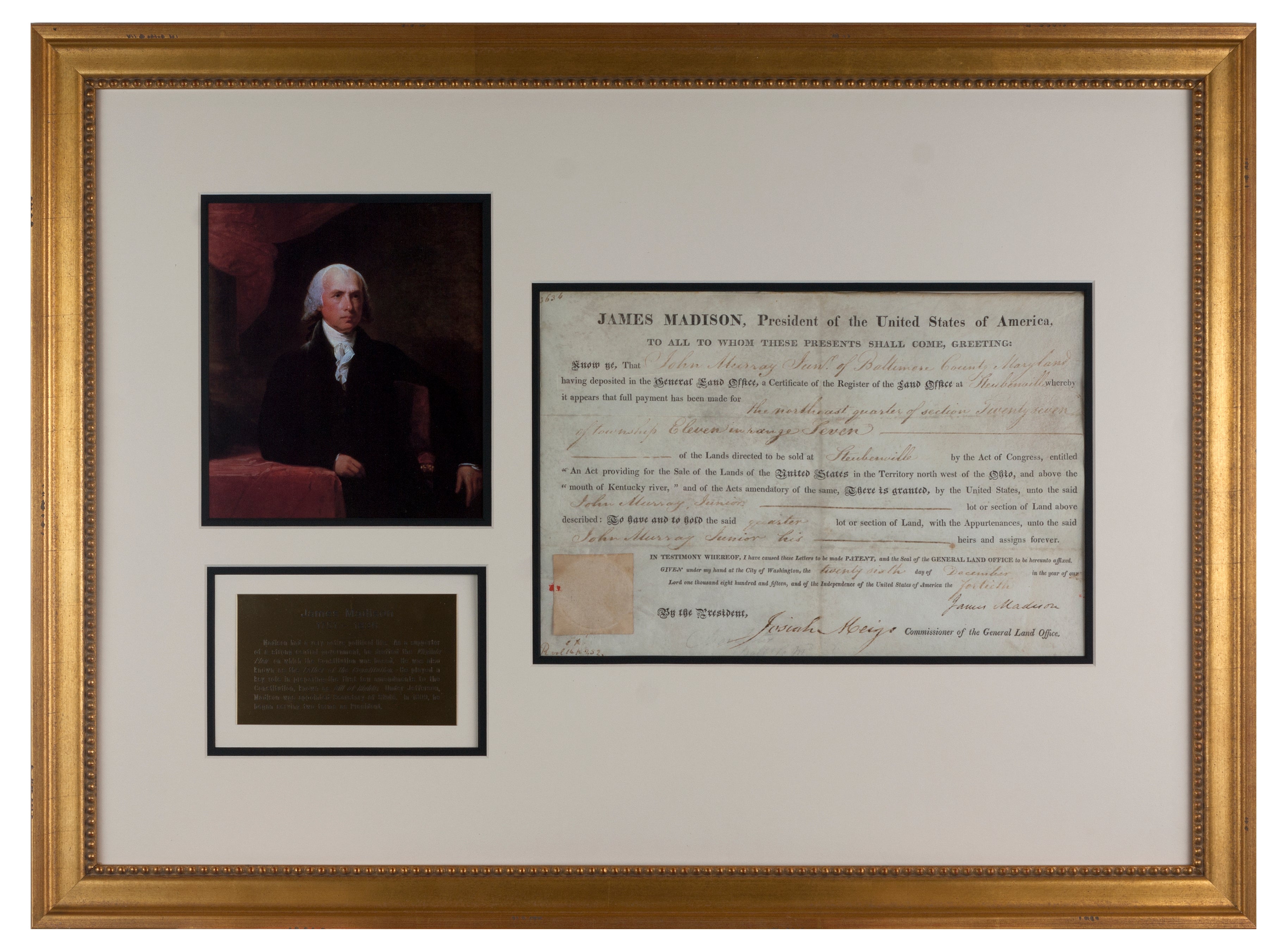 James Madison Signed Document as President