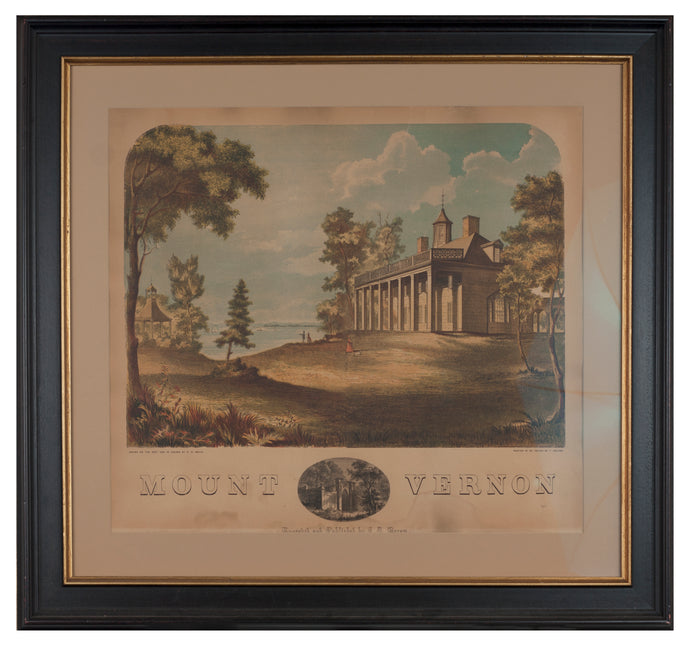 Antique print of Mount Vernon
