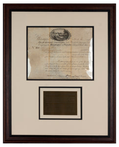 Philadelphia and Lancaster Stock Certificate signed William Bingham