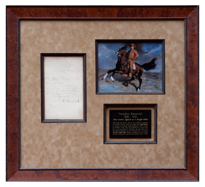 1898 Theodore Roosevelt signed letter as a Rough Rider